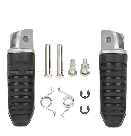 Black aluminium alloy motorcycle footpegs set for Suzuki Hayabusa and V-Strom models