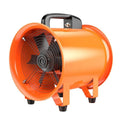 Portable industrial axial flow fan with titanium steel construction and flexible air duct