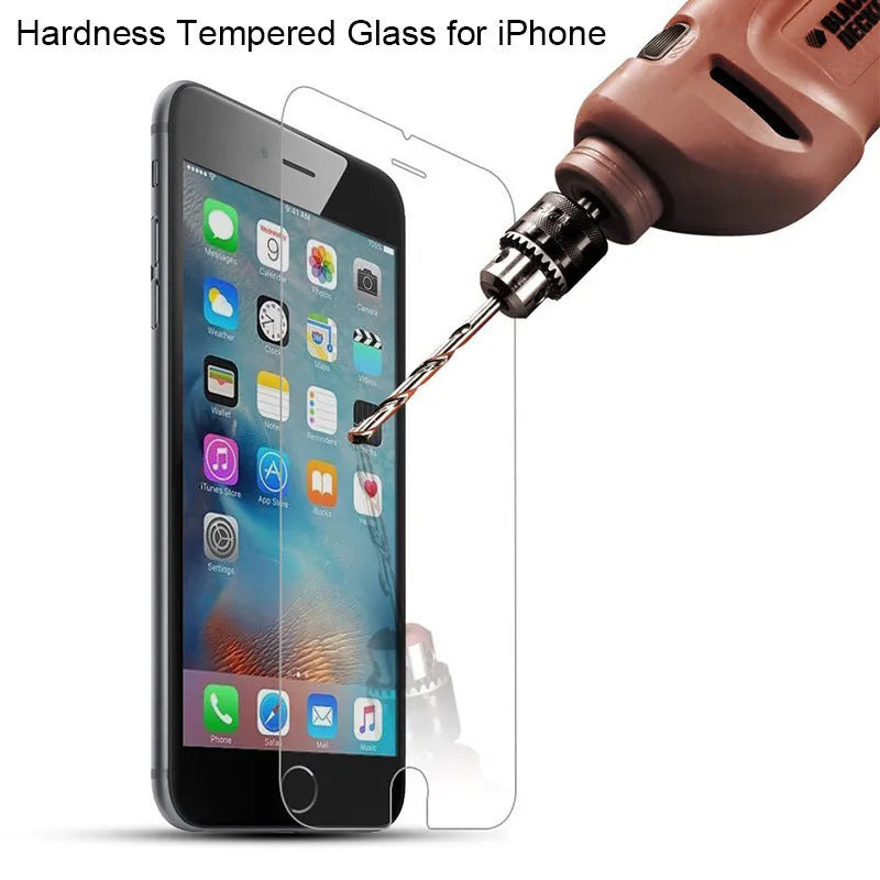 Transparent tempered glass screen protector for iPhone with anti-fingerprint coating