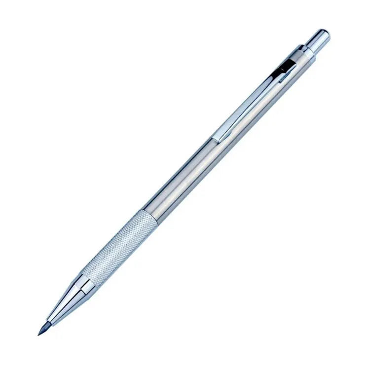 Metal mechanical pencil available in 0.5mm, 0.7mm, and 2.0mm sizes for technical drawing