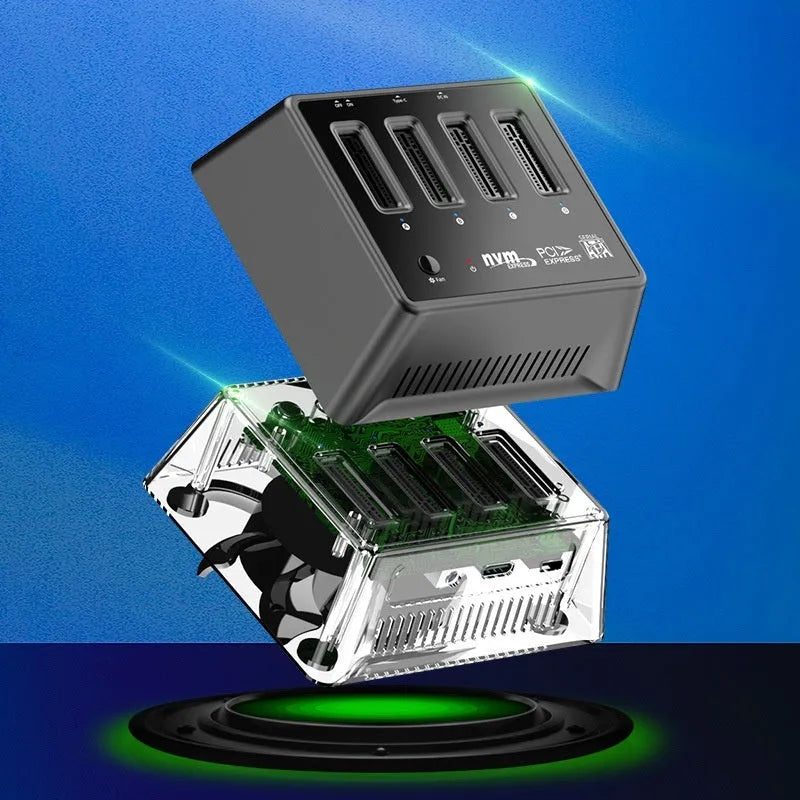 Aluminium M.2 SSD enclosure for SATA and NVMe drives with USB 3.0 cable