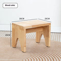 Distressed solid wood shoes changing stool with bracket structure for the living room.