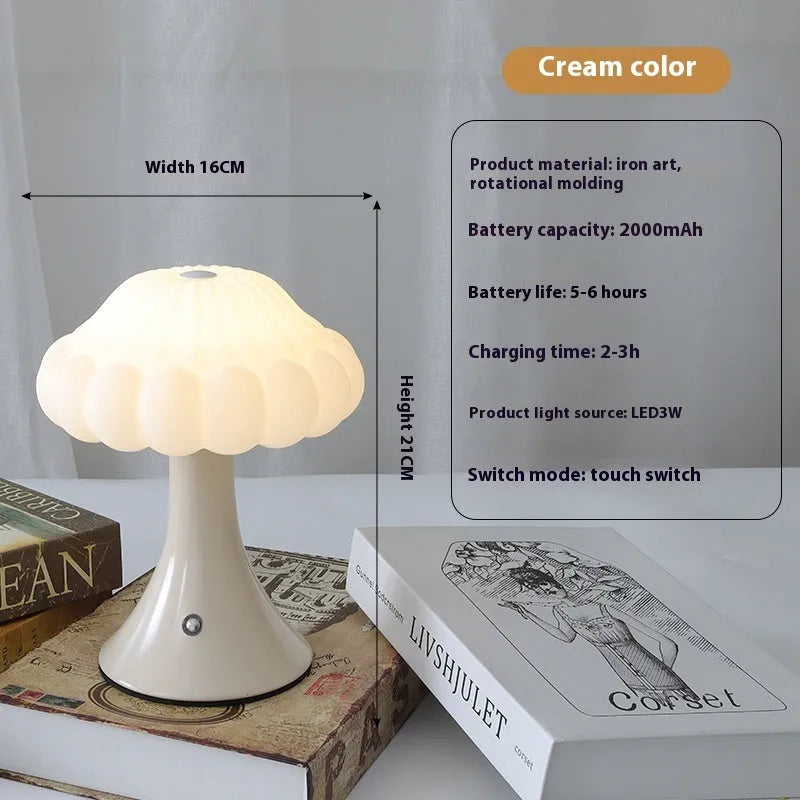 Creative mushroom-shaped touch night light in five colour options for bar and cafe decoration