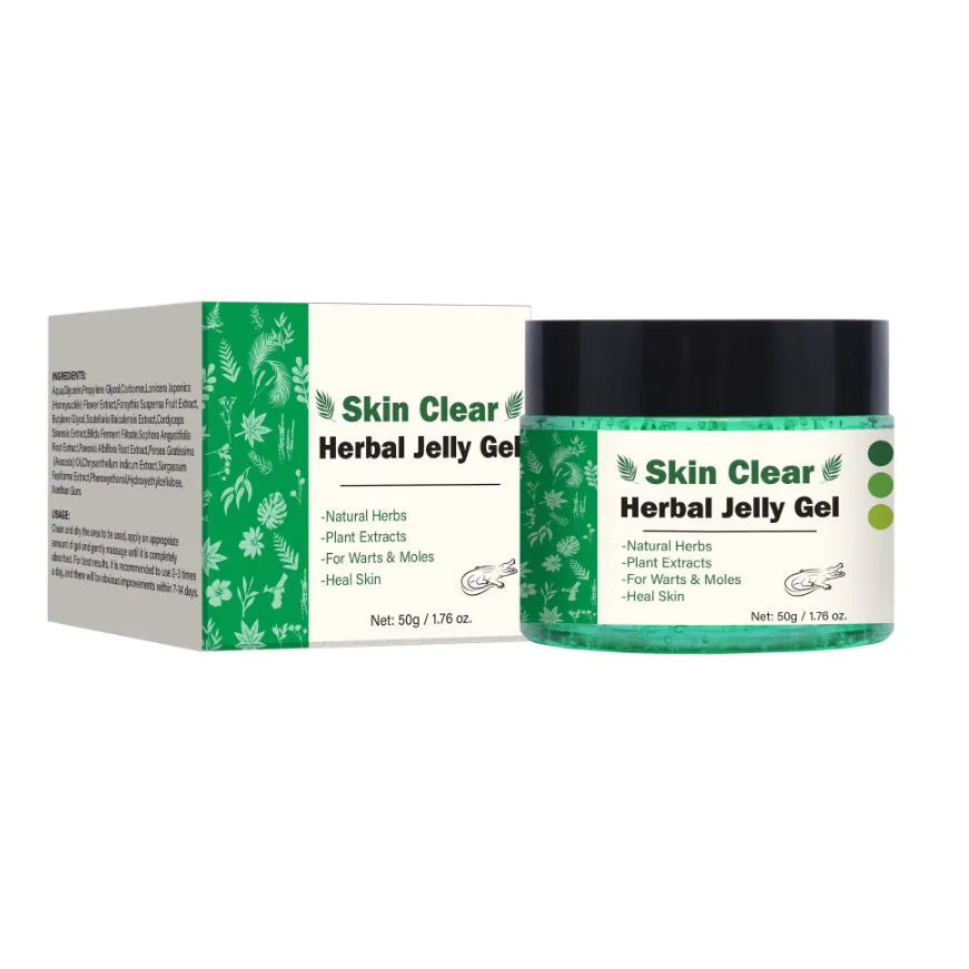 Clear herbal gel in 50g container with FP-B012-50g label for body care applications