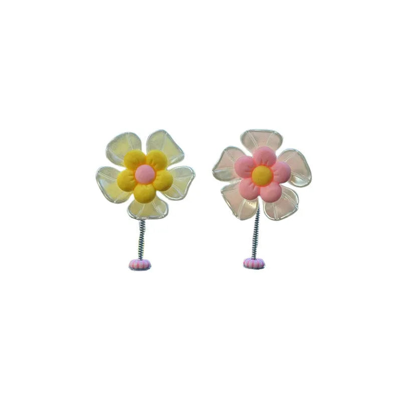 Plastic car swing decoration measuring 5cm tall in blue, green, pink, purple, or yellow