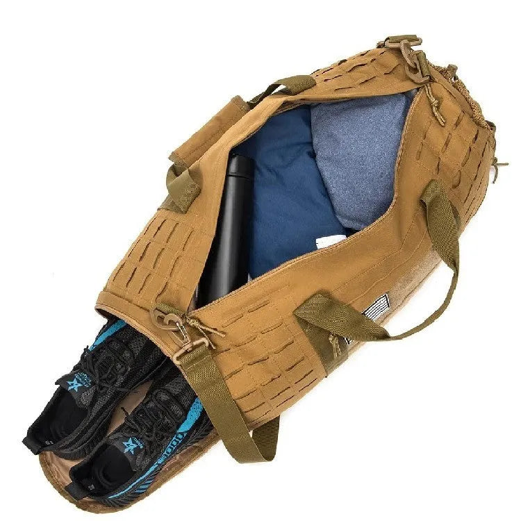 Men's waterproof Oxford cloth sports fitness handbag with air pillow belt in khaki colour