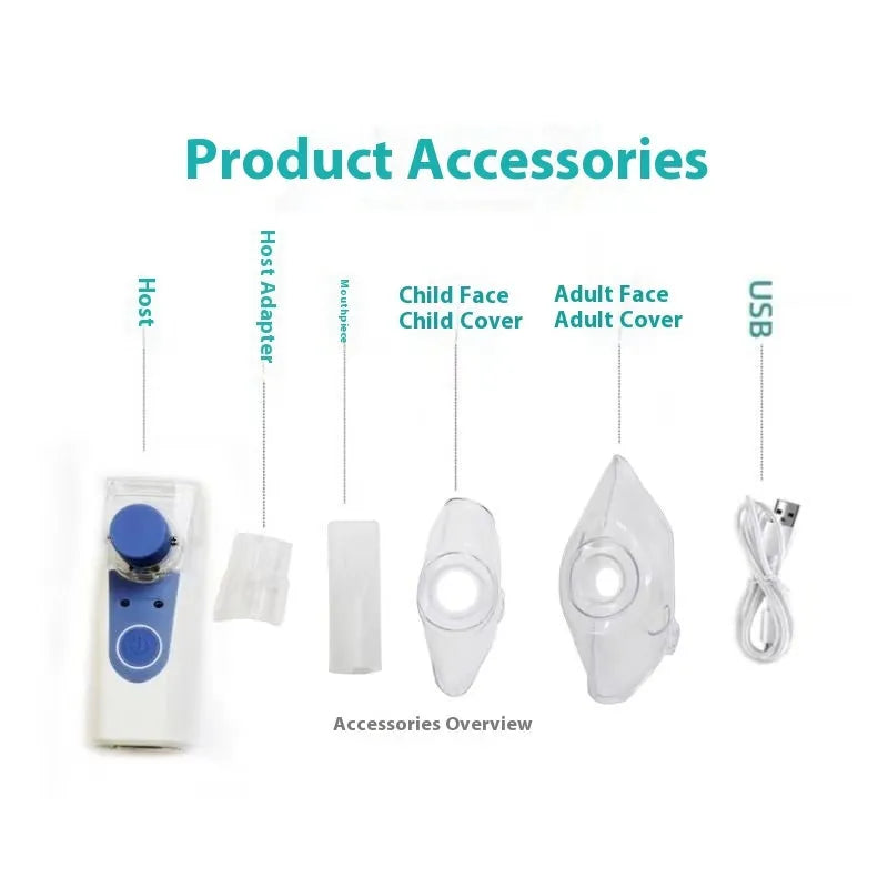 Columnar shaped USB handheld nebuliser spray machine for household drug atomisation