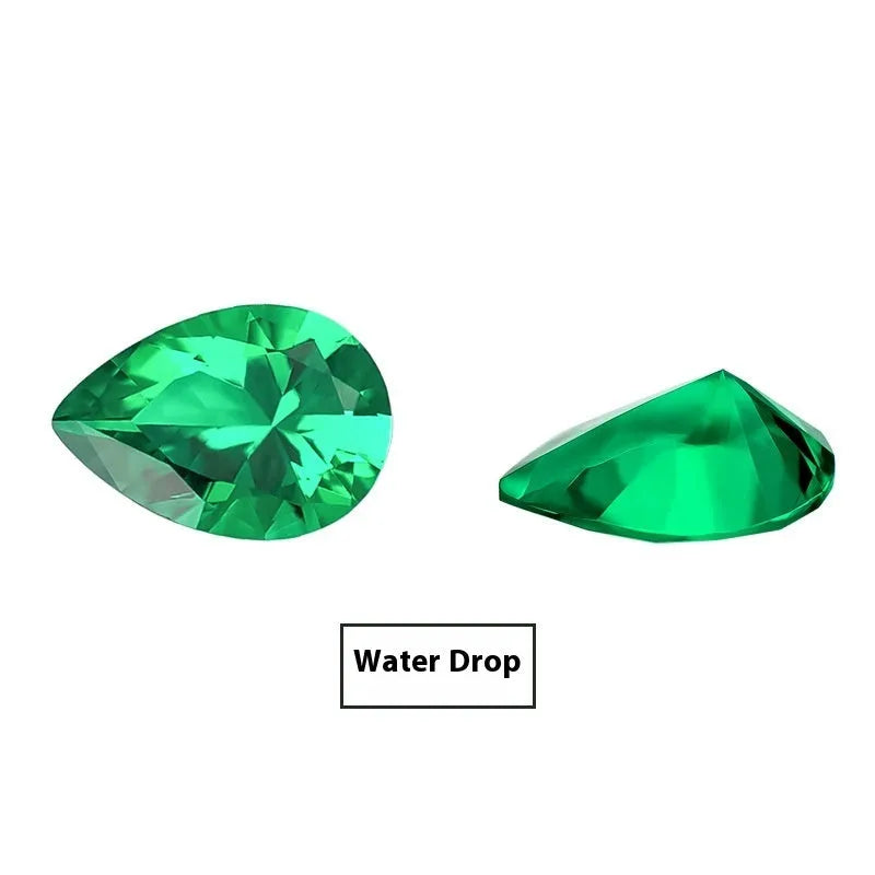 Columbian green cultivated emerald loose stone in round and emerald cut shapes for jewellery making