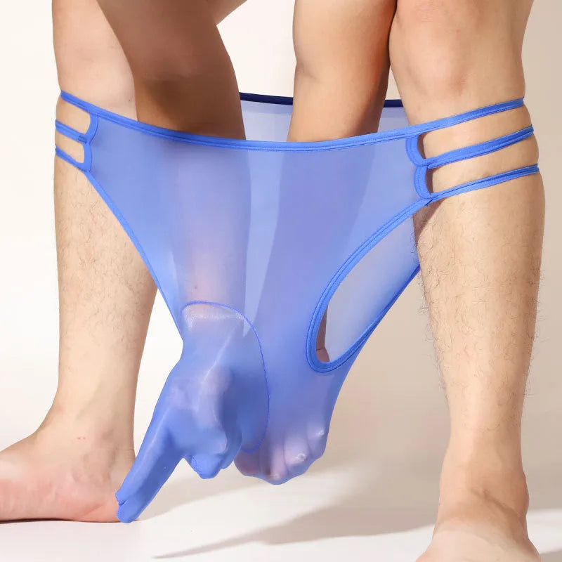 Men's transparent elephant nose shorts in nylon available in nine colours with mid-waist design