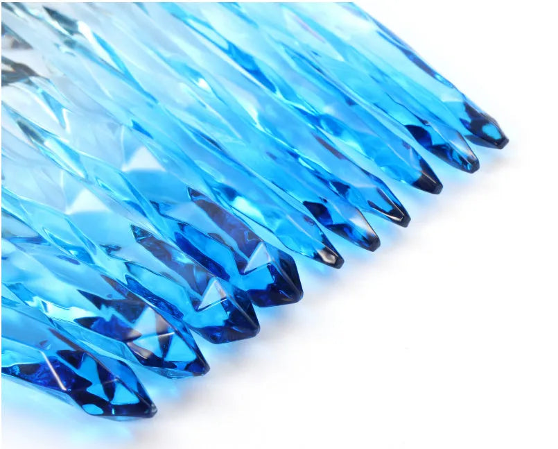 Ten foundation brushes with crystal handles and artificial fibre bristles in four colour options