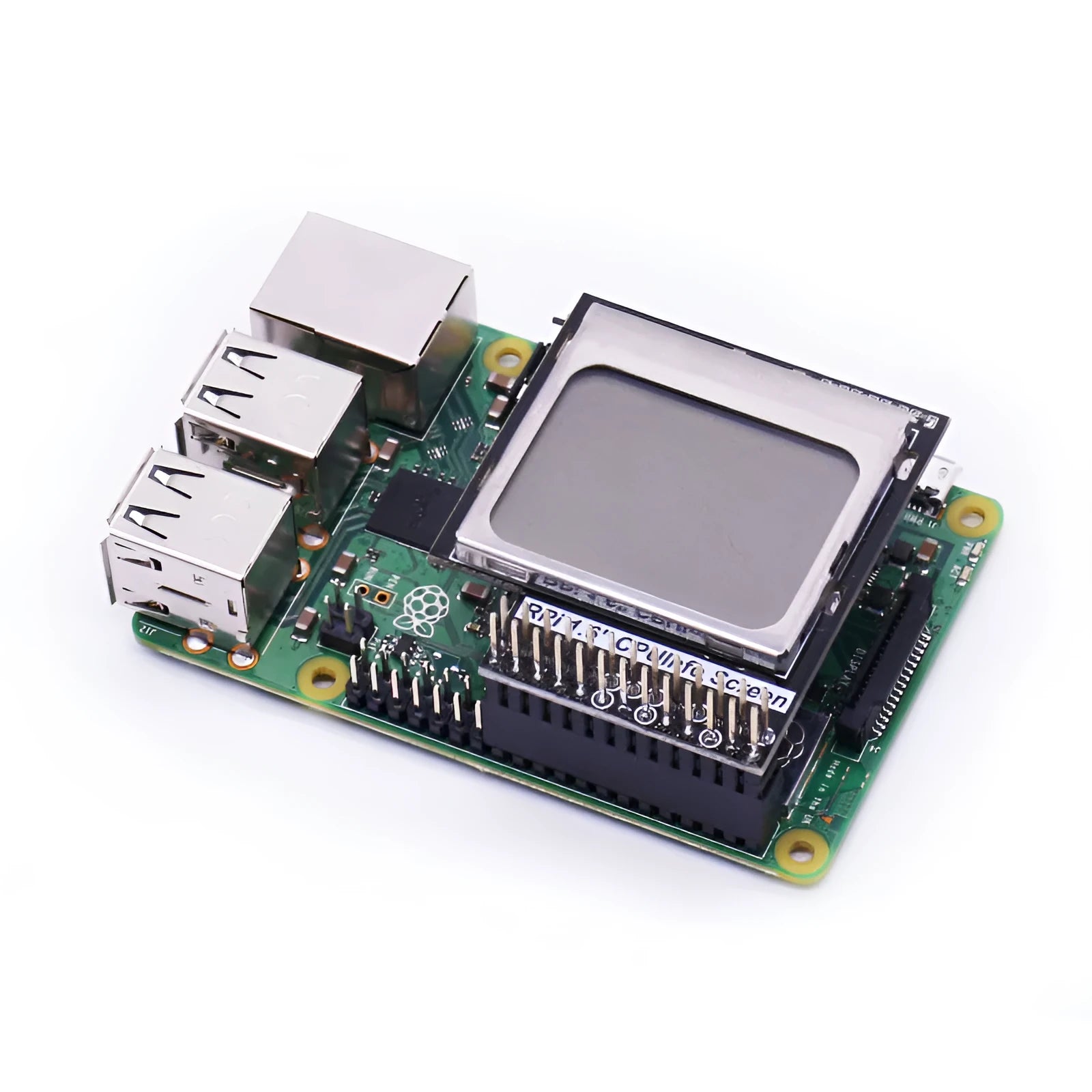 1.6 inch LCD display for Raspberry Pi with backlight switch showing CPU information