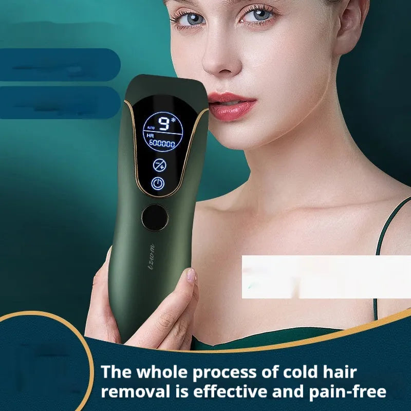 Freezing point hair removal device in Sundial green, pink, or white colour for body face and leg use