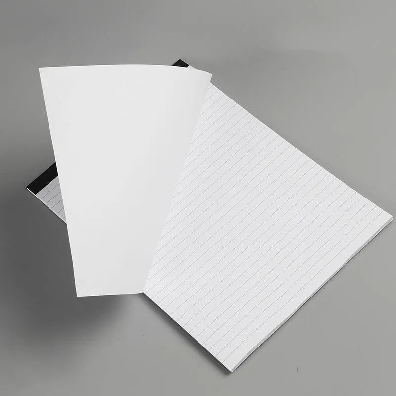 A4 tearable notebook with paper cover showing grid and blank page options