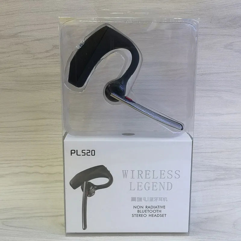 Black plastic Bluetooth sports headphones with battery display and call function