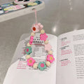 Transparent iPhone case with 3D ice crystal bow decoration on back, optional white love lanyard attachment