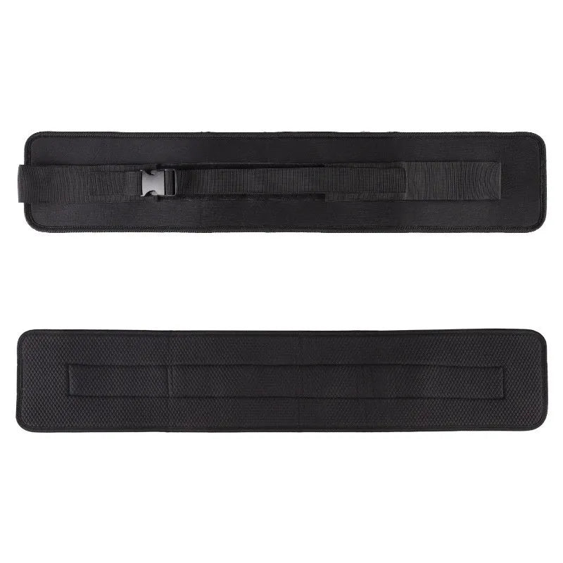 Black hip bridge auxiliary strap for dumbbell and barbell fitness training with lumbar support