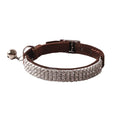 Flocking cat collar with elastic buckle in assorted colours on a white background.