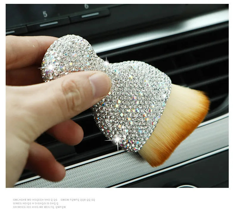 Soft PVC car interior cleaning brush for dust removal on dashboard and seats.