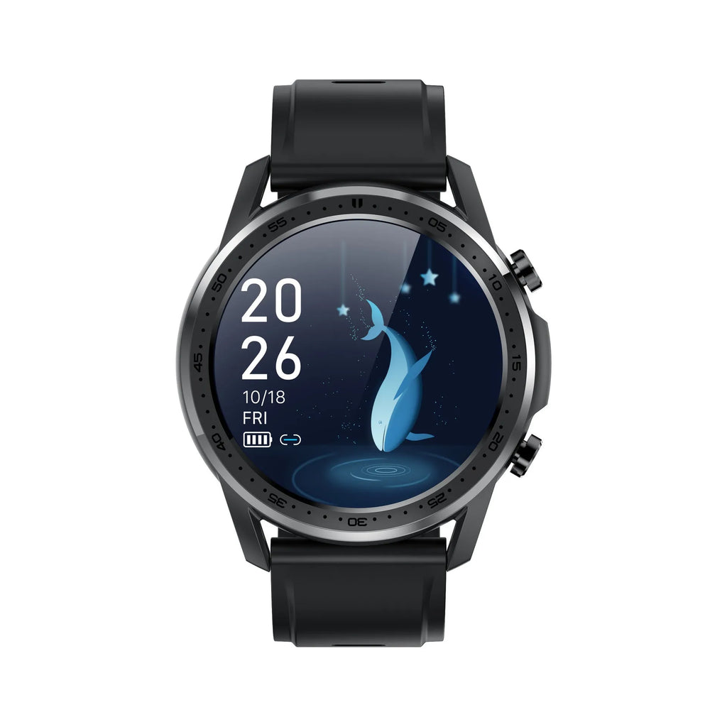 Youth2 Smart Bracelet with body temperature display on a 1.3-inch screen, zinc alloy case, on a wrist.