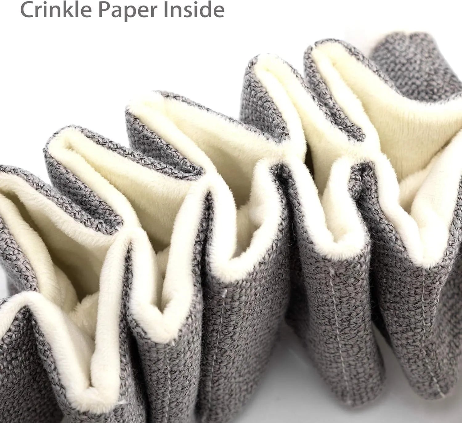 Grey koala-shaped dog toy measuring 30cm long with plush fabric and durable cloth construction.
