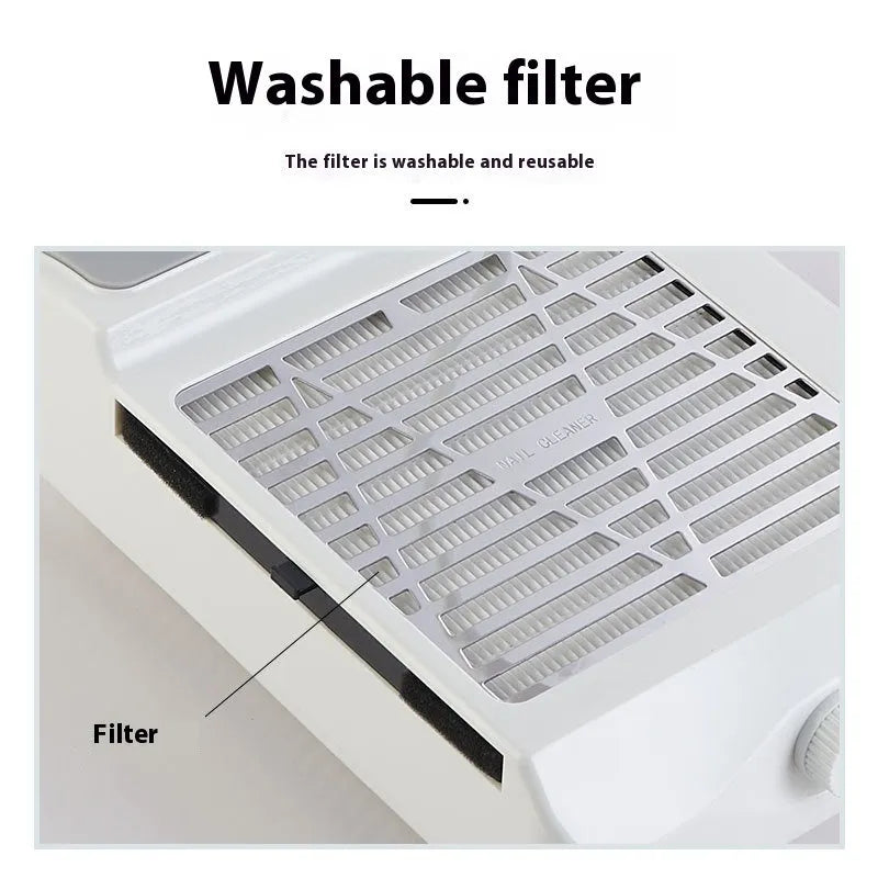 White multifunctional nail polishing machine with vacuum cleaner, American and European plug options