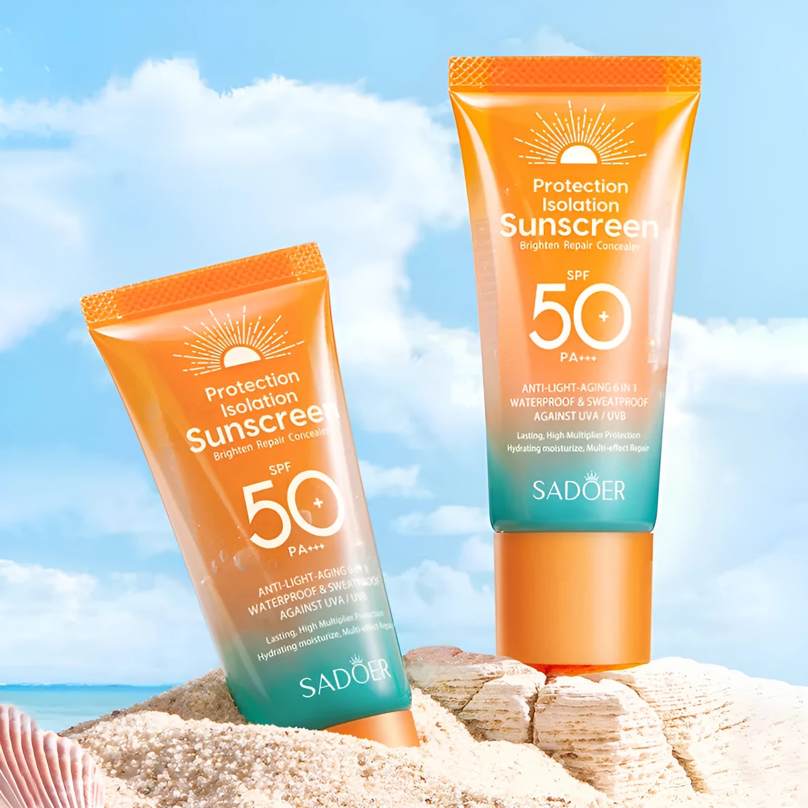 Double tube multi-effect repair isolation sunscreen 50g with primer properties