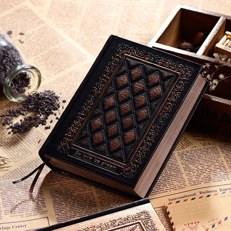 A4 embossed faux leather notepad with textured cover in bronze colour.