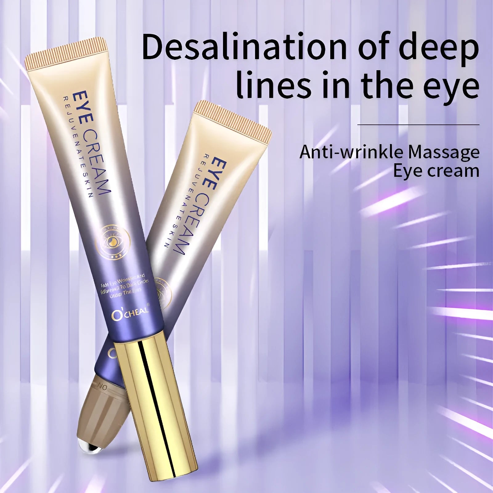 Ball eye cream in packaging for dark circle treatment and concealer softening