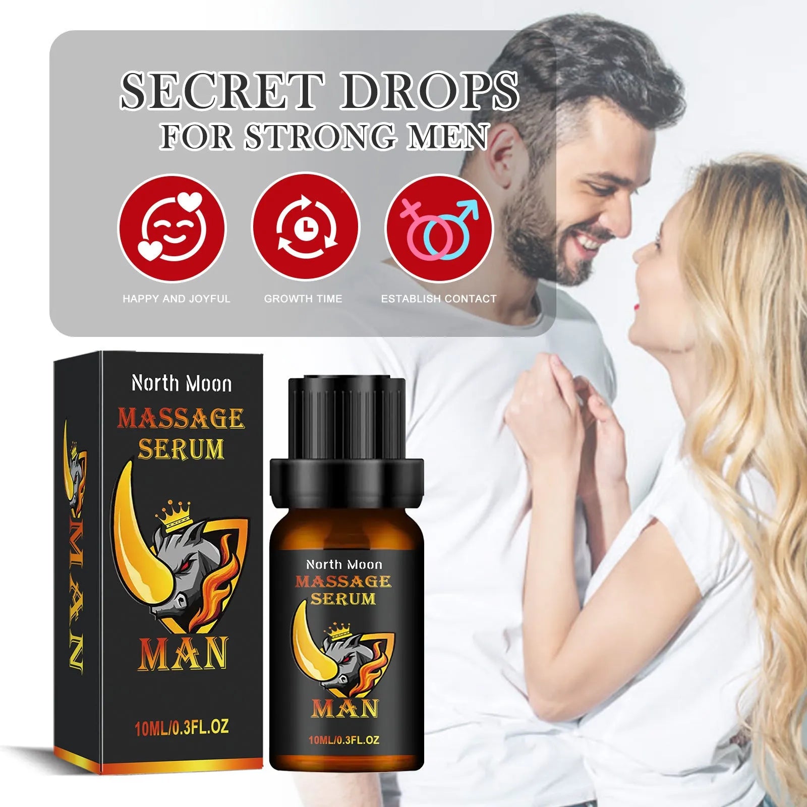 10ml bottle of men's endurance and vitality essential oil for external body massage
