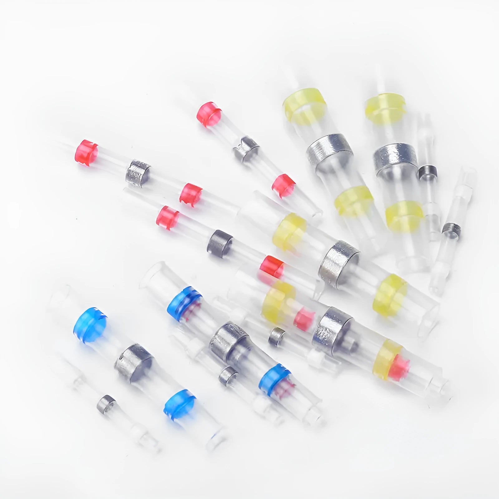 Waterproof heat shrink terminal block with solder ring in multiple colour options