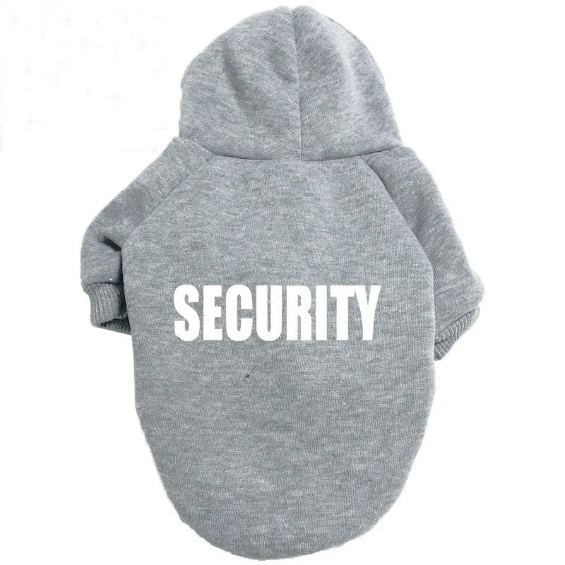 Solid colour warm printed pet clothing in polyester, unisex British style, sizes XS to 9XL, colours blue black red pink grey grey-black