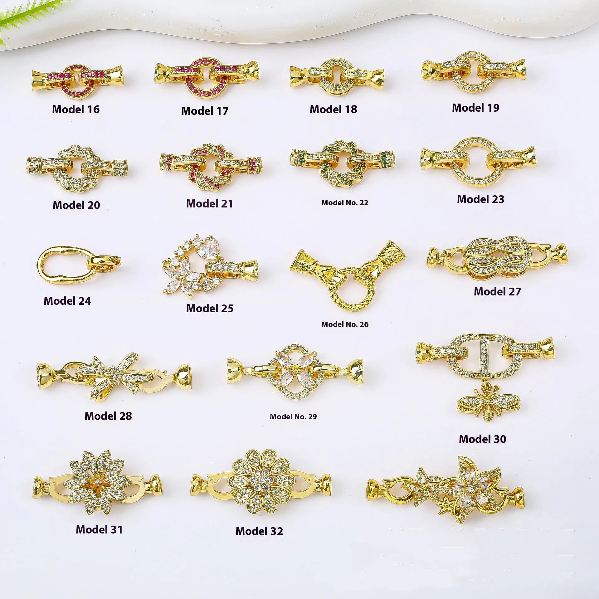 Small gold plated necklace clasp with electroplated finish for DIY jewellery projects