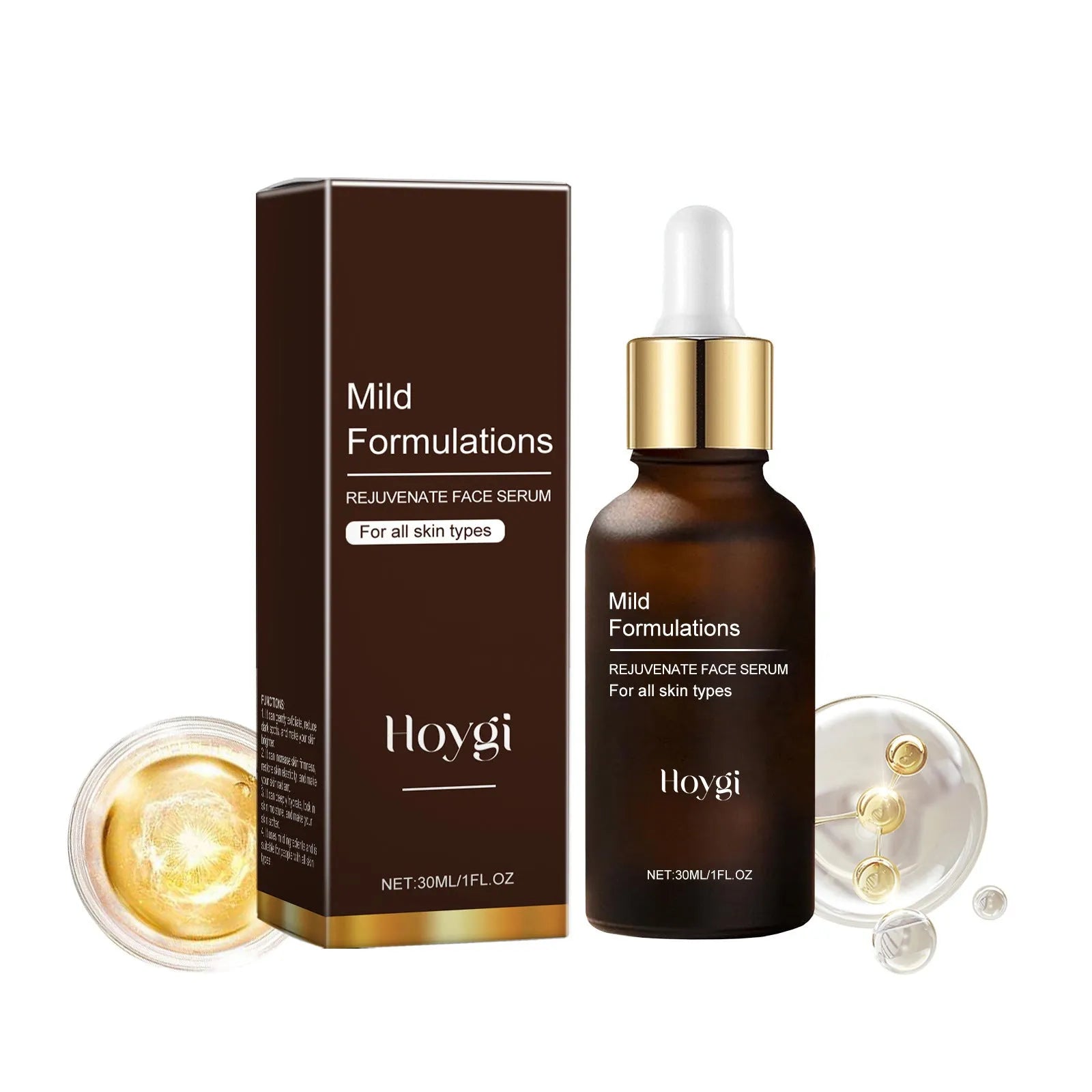 30ml facial skin care essence bottle with hydrating formula containing arbutin, collagen and vitamin C