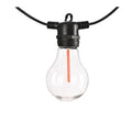 Outdoor decorative string lights with 10 LED bulbs on 5 metre waterproof cable