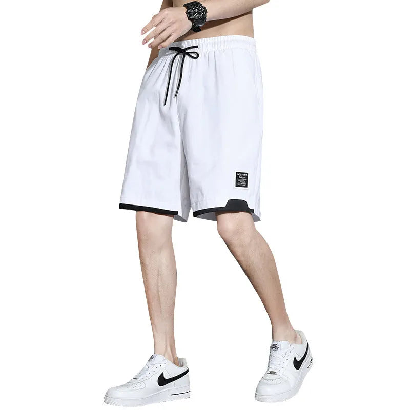 Boy's cotton shorts in black, khaki, or white, shown in Japanese plus sizes.