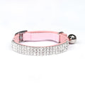 Adjustable velvet cat collar with rhinestones in red, blue, purple, black, or pink
