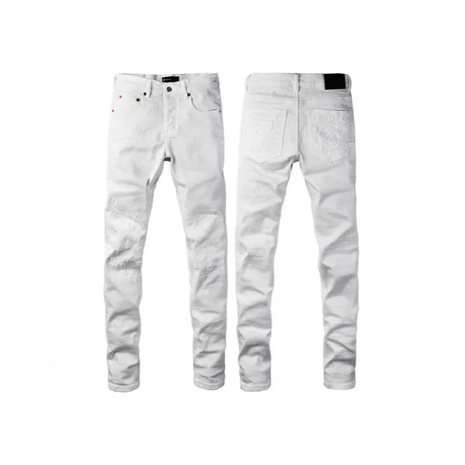 Men's black slim fit skinny jeans with straight leg pencil pants style and button fly