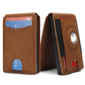 Men's slim card holder wallet in black synthetic leather with RFID blocking protection