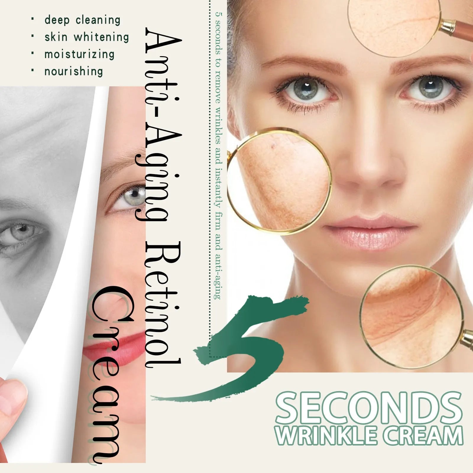 30g anti-aging face cream jar for wrinkle reduction and skin hydration