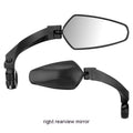 Black-framed bicycle rearview mirror with clear PMMA acrylic surface