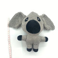 Animal shaped plush dog chew toy with squeaker in blue, brown, cow, gray, pink, white or yellow