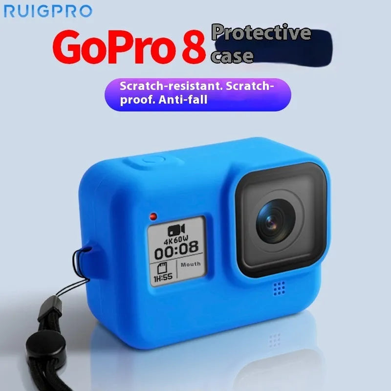 GoPro HERO8 Black silicone protective sleeve with anti-lost hanging rope and app bag accessories