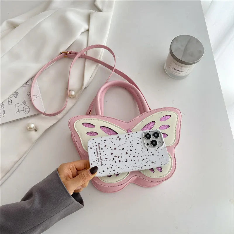 Square white PU leather ladies crossbody bag with shoulder strap and contrast detail