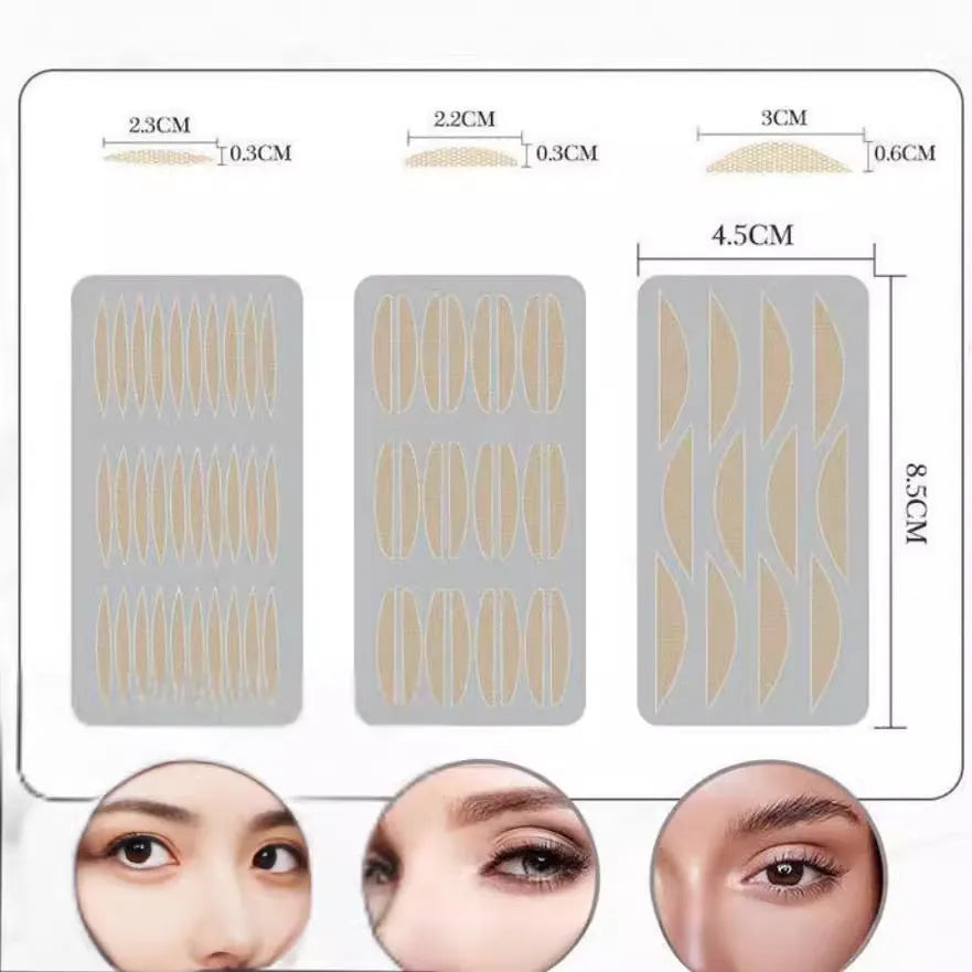 No Glue Eyelid Sticker set showing L, M, and S sizes in non-woven fabric for household application