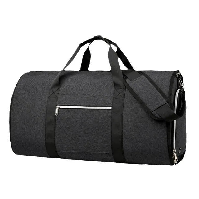 Oxford cloth storage bag with dry wet separation compartments in black, dark blue or grey