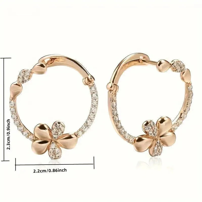 Copper round ring earrings with electroplating finish, geometric shape, colour EK13286-FD-01