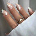 Golden Lines plaid pattern wearable nail stickers with plastic armour backing