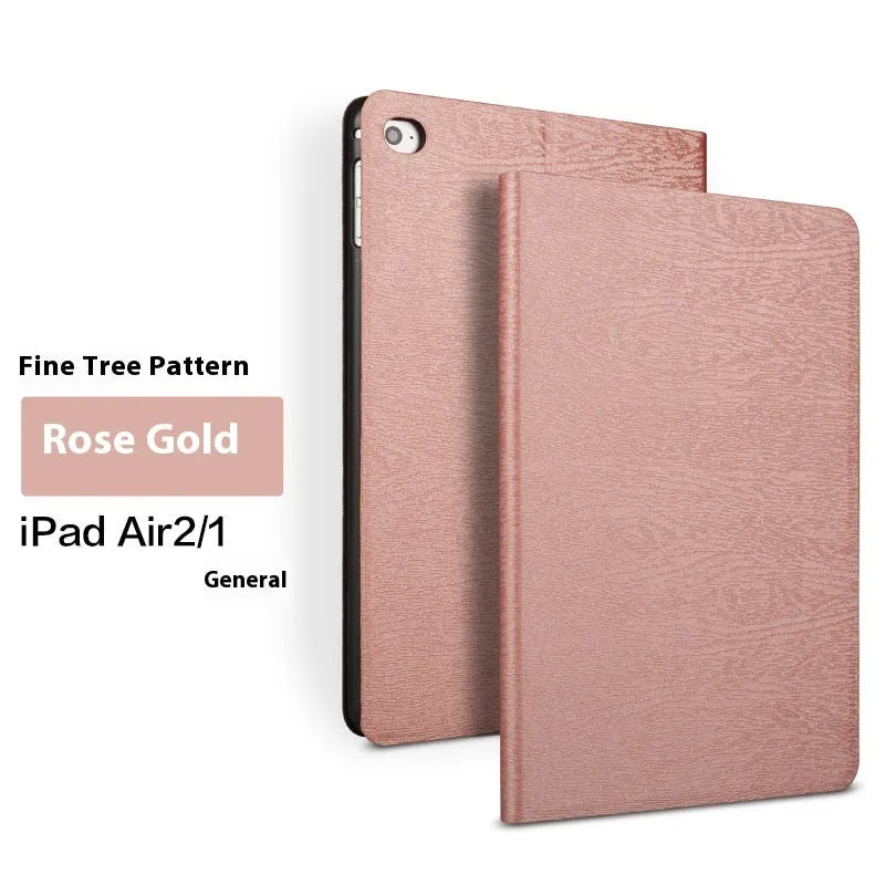 Universal iPad protective cover with anti-fall bracket in imitation leather, black and sapphire blue colour options