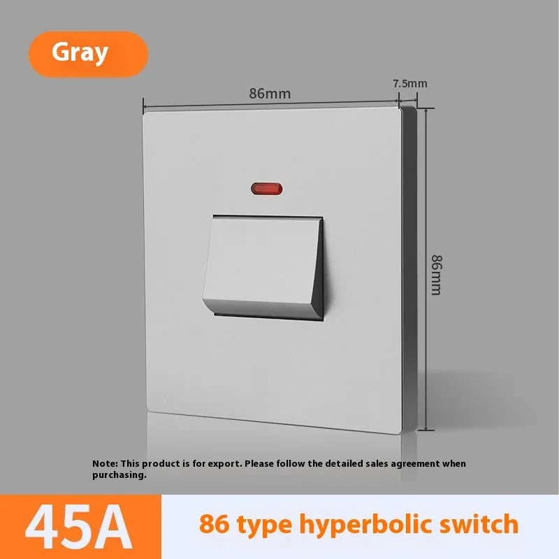 Curved rack electrical switch with light indicator for water heaters and air conditioners