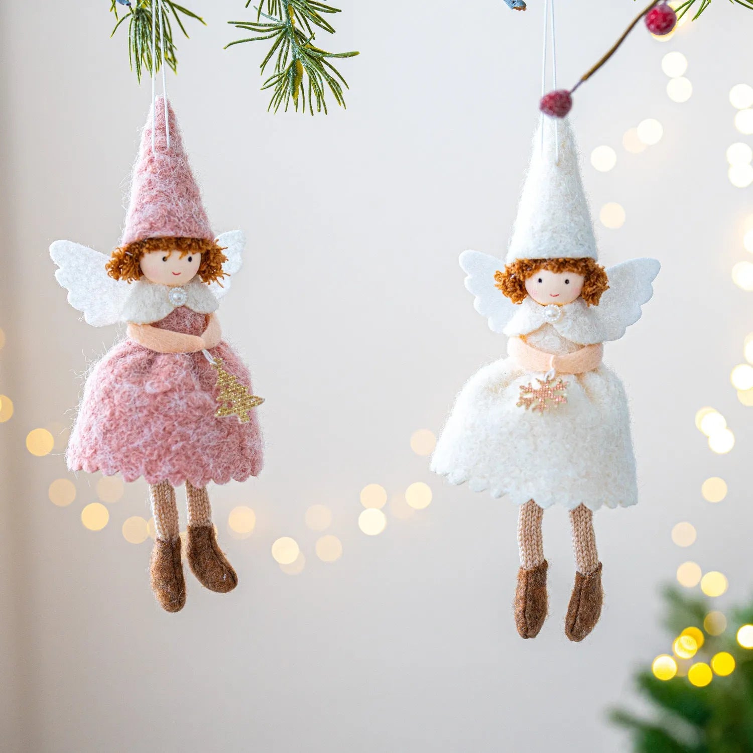 Christmas girl angel skirt felt pendant decorative hanging ornament